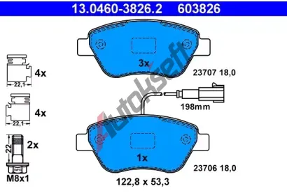 ATE Sada brzdovch destiek AT 23707, AT 603826
