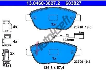 ATE Sada brzdovch destiek AT 23710, AT 603827