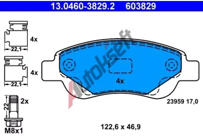 ATE Sada brzdovch destiek AT 23959, AT 603829