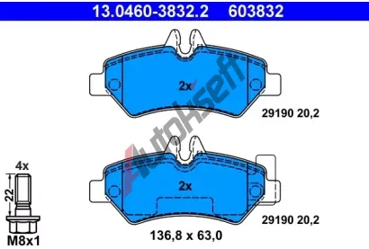ATE Sada brzdovch destiek AT 29190, AT 603832