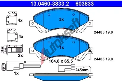 ATE Sada brzdovch destiek AT 24485, AT 603833