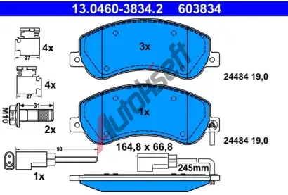 ATE Sada brzdovch destiek AT 24484, AT 603834