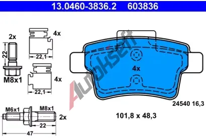 ATE Sada brzdovch destiek AT 24540, AT 603836
