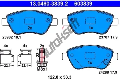 ATE Sada brzdovch destiek AT 24288, AT 603839