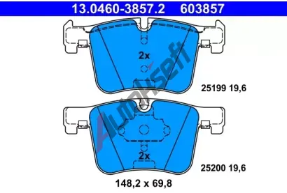 ATE Sada brzdovch destiek AT 603857, 13.0460-3857.2