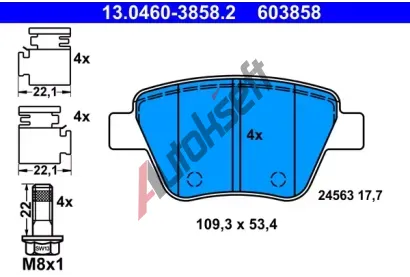 ATE Sada brzdovch destiek AT 603858, 13.0460-3858.2