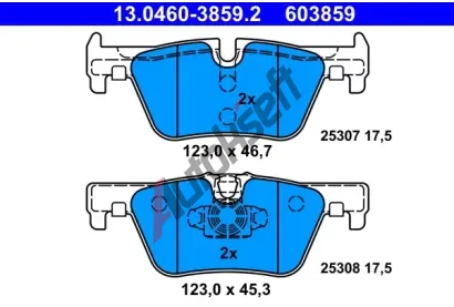 ATE Sada brzdovch destiek AT 25308, AT 603859