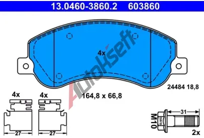 ATE Sada brzdovch destiek AT 603860, AT 24484