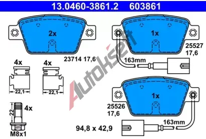 ATE Sada brzdovch destiek AT 23714, AT 603861
