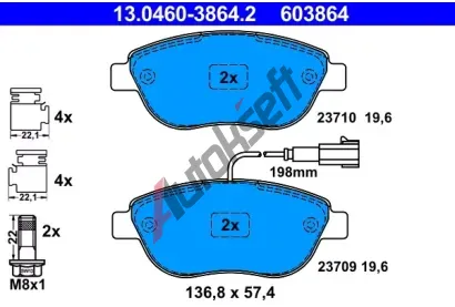 ATE Sada brzdovch destiek AT 23710, AT 603864