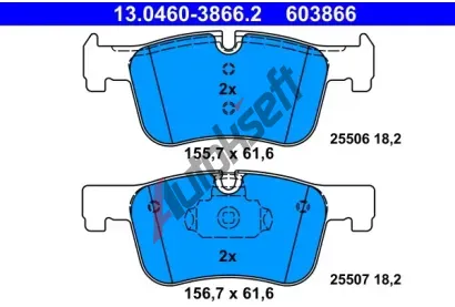 ATE Sada brzdovch destiek AT 603866, 13.0460-3866.2