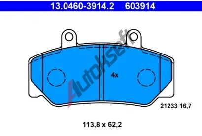 ATE Sada brzdovch destiek AT 21233, AT 603914
