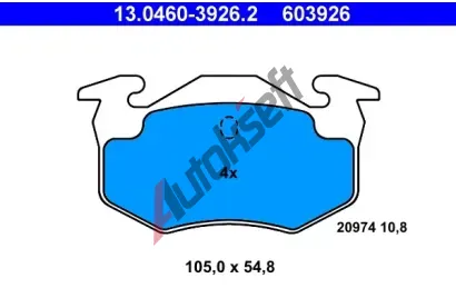 ATE Sada brzdovch destiek AT 20974, AT 603926