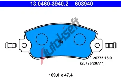 ATE Sada brzdovch destiek AT 20777, AT 603940