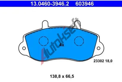 ATE Sada brzdovch destiek AT 23302, AT 603946