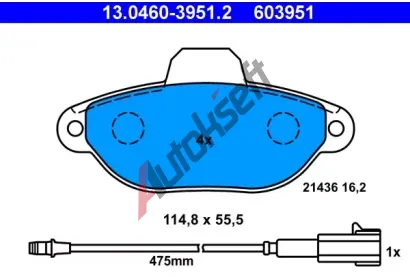 ATE Sada brzdovch destiek AT 21436, AT 603951