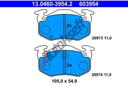 ATE Sada brzdovch destiek AT 603954, AT 20974