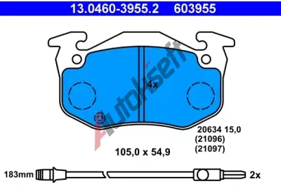 ATE Sada brzdovch destiek AT 21097, AT 603955