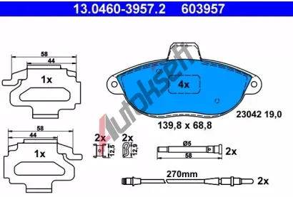 ATE Sada brzdovch destiek AT 23042, AT 603957