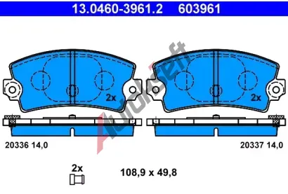 ATE Sada brzdovch destiek AT 603961, AT 20337