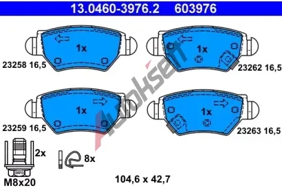 ATE Sada brzdovch destiek AT 603976, AT 23263