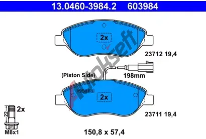 ATE Sada brzdovch destiek AT 23713, AT 603984