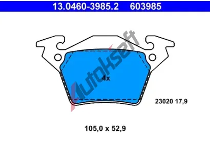 ATE Sada brzdovch destiek AT 23020, AT 603985