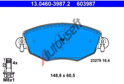 ATE Sada brzdovch destiek AT 23279, AT 603987