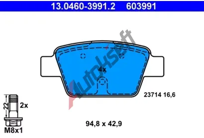 ATE Sada brzdovch destiek AT 23714, AT 603991