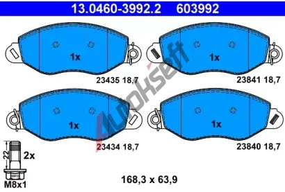 ATE Sada brzdovch destiek AT 603992, AT 23841