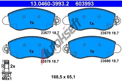ATE Sada brzdovch destiek AT 23580, AT 603993