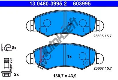 ATE Sada brzdovch destiek AT 603995, AT 23607