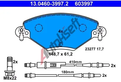 ATE Sada brzdovch destiek AT 23277, AT 603997