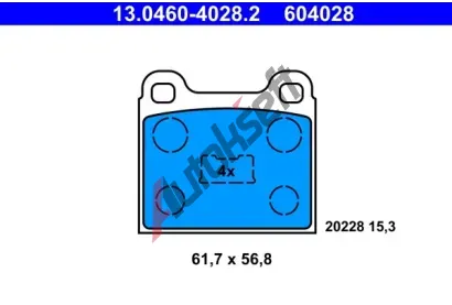 ATE Sada brzdovch destiek AT 604028, AT 20228