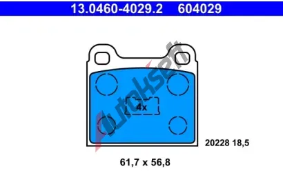 ATE Sada brzdovch destiek AT 604029, AT 20228