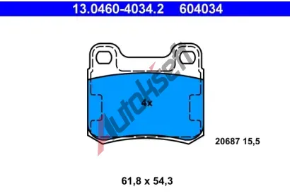 ATE Sada brzdovch destiek AT 20687, AT 604034