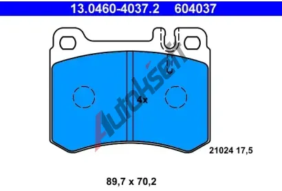 ATE Sada brzdovch destiek AT 21024, AT 604037