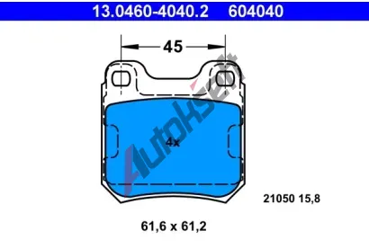 ATE Sada brzdovch destiek AT 21050, AT 604040