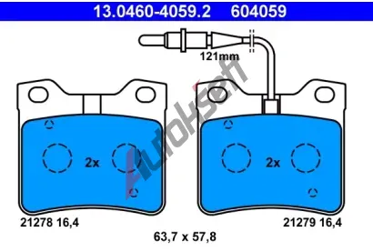 ATE Sada brzdovch destiek AT 21279, AT 604059