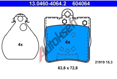 ATE Sada brzdovch destiek AT 604064, AT 21919