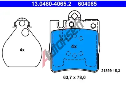 ATE Sada brzdovch destiek AT 604065, AT 21899