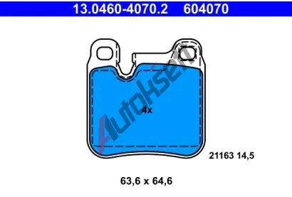 ATE Sada brzdovch destiek AT 604070, AT 21163