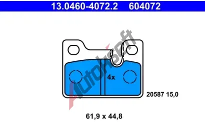 ATE Sada brzdovch destiek AT 604072, 13.0460-4072.2