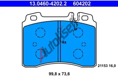 ATE Sada brzdovch destiek AT 21153, AT 604202