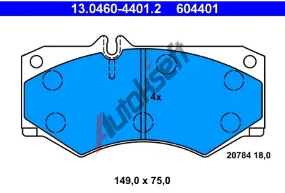 ATE Sada brzdovch destiek AT 20784, AT 604401