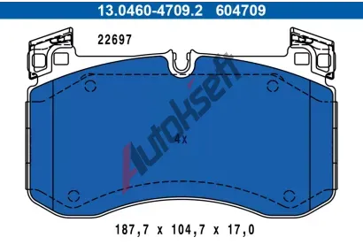 ATE Sada brzdovch destiek AT 604709, 13.0460-4709.2