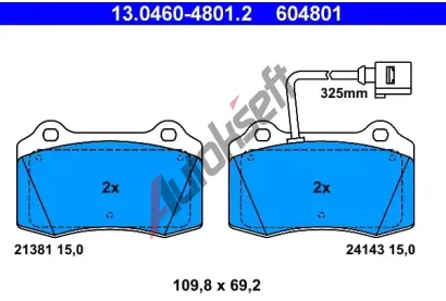 ATE Sada brzdovch destiek AT 24143, AT 604801
