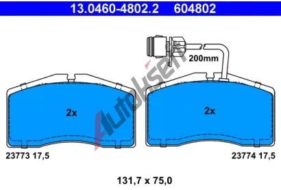 ATE Sada brzdovch destiek AT 23774, AT 604802