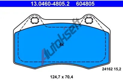 ATE Sada brzdovch destiek AT 604805, AT 24162