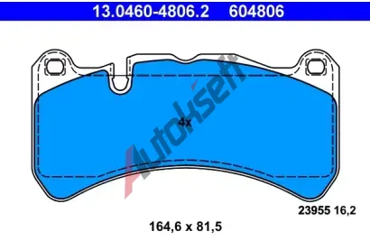 ATE Sada brzdovch destiek AT 604806, 13.0460-4806.2